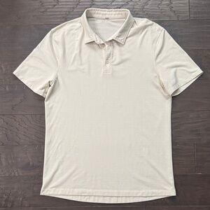 Lululemon Men's Cream Polo Shirt Size Medium